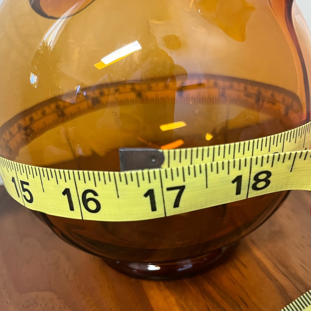Vintage Cambridge Amber Glass Tilt Ball Cordial Decanter w/2 Glasses - Picture 12 of 13